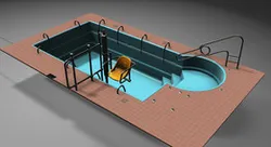 Zwembad met lift - animated render