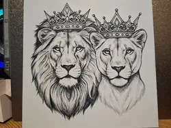 His Queen Her King - Hueforge - Free 3D Print Model