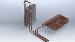 Heater with pipes, elbows, reducers / Heizung mit Rohren, Ellbogen, Reduzierstücke..