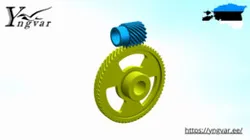 Animated. Crossed helical gears