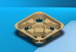 paper pulp carrier tray - 4 cups holder
