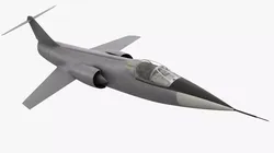 Vintage Supersonic Fighter Jet Rigged for Cinema 4D 3D model