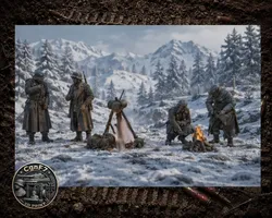 WW2 Winter Soldiers Camp Diorama STL Snow Battlefield  3D print model