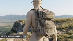 Tactical Military Backpack Low-poly 3D model
