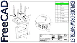 FreeCAD Chair Assembly - How to Explode, Draw, Bubble, Create Partslist