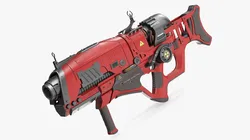Futuristic Assault Rifle Red 3D model