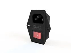 IEC320 C14 Inlet Module Plug Fuse Switch Male Power Socket 10A 250V