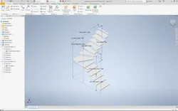 Incomplete automated parameterized model of stairs for my broadcasts on YouTube channel. Autodesk Inventor 2020