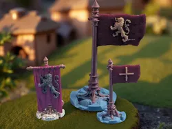 Miniature flags and banners - Free 3D Print Model