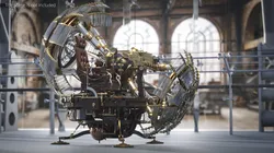 Steampunk Time Travel Machine with Leather Seat 3D model