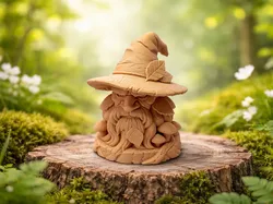 Forest Magic Witch Hat Gnome as a Decorative Figure - Free 3D Print Model