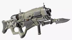 Futuristic Rifle with Bayonet Green 3D model