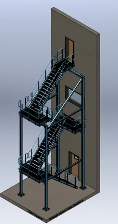 industrial staircase.