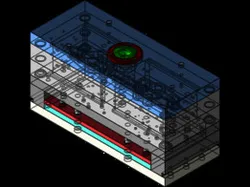 Injection Mould Assembly for 2 Cavities..