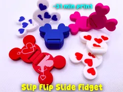 Valentine Heart Mickey Slider + Flip Fidget - Free 3D Print Model