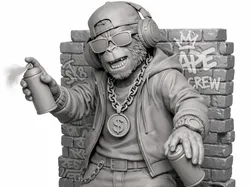 monkey the graffiti artist - Free 3D Print Model