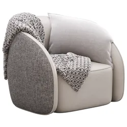 BeigeRed Leather Sofa Chair