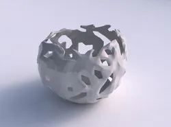 Bowl compressed 2 with faceted cuts and 3D print model