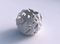 Bowl compressed 3 with faceted cuts and 3D print model