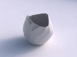 Bowl compressed and twisted with bands 3D print model
