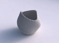 Bowl compressed and twisted with bent extruded lines 3D print model