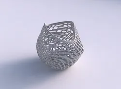 Bowl compressed and twisted with twisted lattice tiles 3D print model