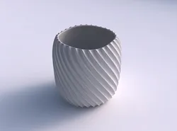 Bowl cylindrical with extruded vertical lines 2 3D print model