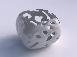 Bowl semi-quadratic with faceted cuts 3D print model