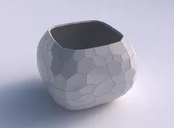 Bowl semi-quadratic with fine organic cells 3D print model