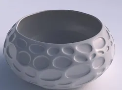 Bowl spheric squeezed wide with bubbles 3D print model