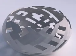 Bowl spheric squeezed wide with cuts 3D print model