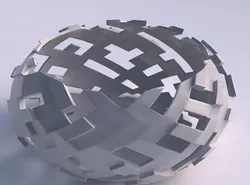 Bowl spheric squeezed wide with cuts and 3D print model