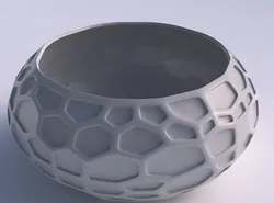 Bowl spheric squeezed wide with organic dents 3D print model