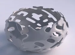 Bowl spheric squeezed wide with smooth cuts and 3D print model