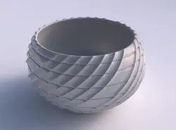 Bowl spheric twisted with strange tiles 3D print model