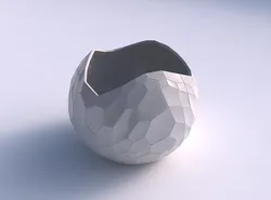Bowl Spheric wavy with fine organic cells 3D print model