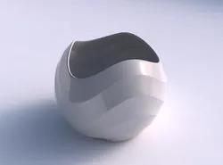 Bowl Spheric wavy with horizontal sections 3D print model