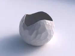 Bowl Spheric wavy with organic cells 3D print model
