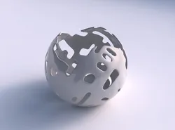 Bowl Spheric wavy with smooth cuts 3D print model