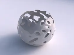 Bowl spheric with faceted cuts 3D print model