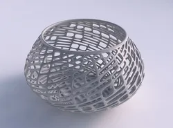Bowl squeezed twisted with lattice tiles 3D print model