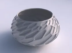 Bowl squeezed twisted with organic dents 3D print model