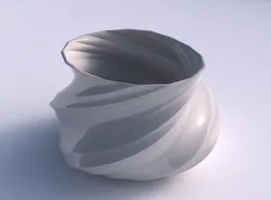 Bowl twisted elipse with bands 3D print model