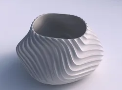 Bowl twisted elipse with bent extruded lines 3 3D print model