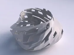Bowl twisted elipse with cuts 3D print model