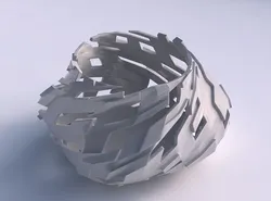 Bowl twisted elipse with cuts and 3D print model