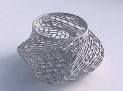 Bowl twisted elipse with lattice tiles 3D print model