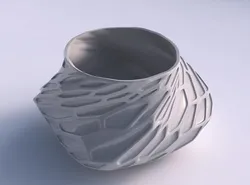 Bowl twisted elipse with organic dents 3D print model