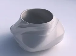 Bowl twisted elipse with smooth ribbons 3D print model