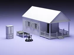 Lowpoly country house Low-poly 3D model